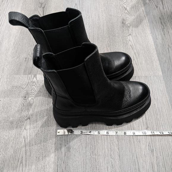 L'intervalle Wolfe Boots Black Platform Leather Chelsea Size 40 (10) Goth - Picture 10 of 10